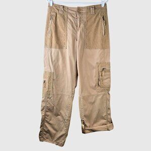 VTG Abercrombie Convertible Cargo Pant Tan Patchwork Y2K Utility Baggy Relaxed